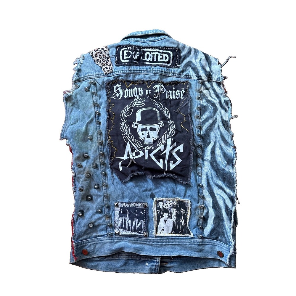 Vintage Y2K Eddie Bauer Denim Vest Custom Made Grunge Emo Goth Women's SZ Large